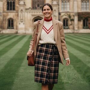 🆕️Sag Harbor Plaid Wool Skirt Sz 12